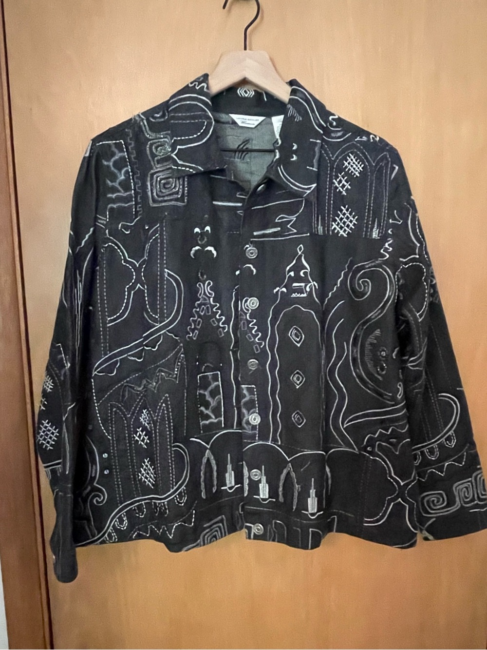 Vtg Laura Ashley Embellished Denim Jacket Size 1X